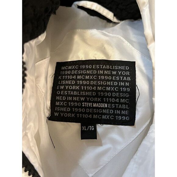 Steve Madden Juniors Faux-Fur-Trim Hooded White Puffer Coat Extra Large New - Picture 6 of 9